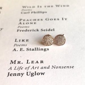 Dana Rebecca Round Pavé Stud Earrings in Rose Gold